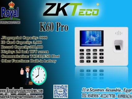  جهاز حضور و انصراف k60 pro by zkteco  في اسكندرية 1